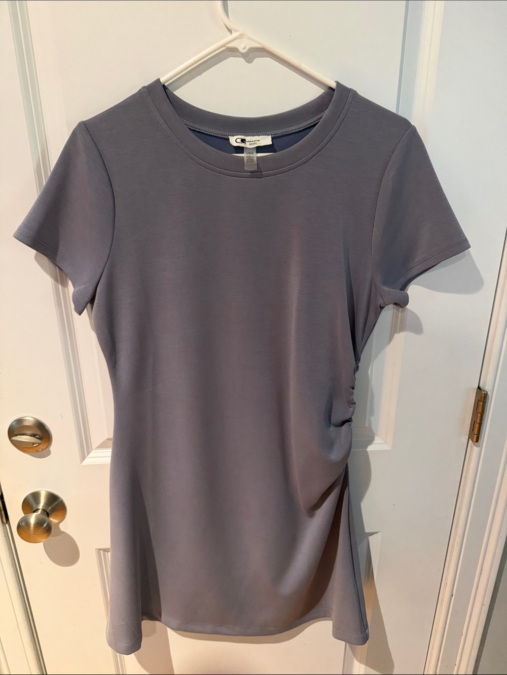 Cable & Gauge Short Sleeve Crewneck in Gray